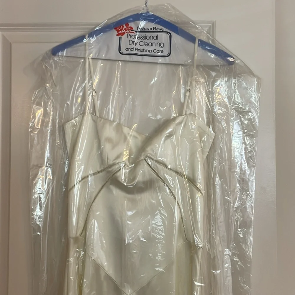 house of cb Annabella Ivory Satin Lace Up Maxi Dress - Picture 6 of 8